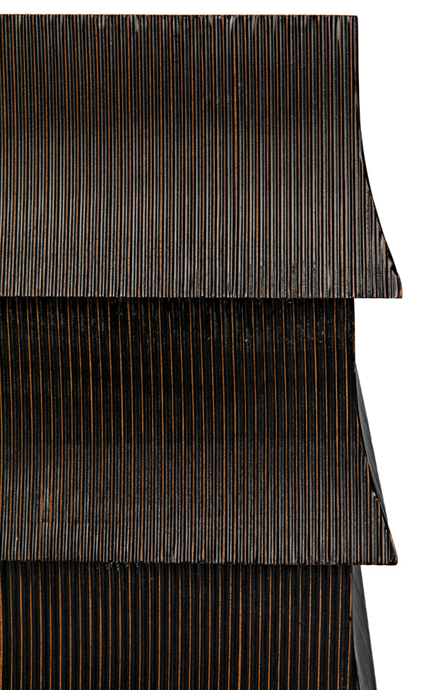 Ava Mahogany Veneer Dresser with Ribbed Drawer Fronts for Modern Bedroom Storage