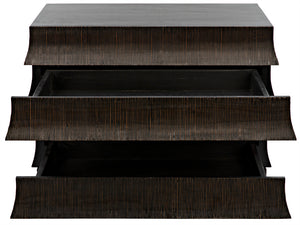 Ava Mahogany Veneer Dresser with Ribbed Drawer Fronts for Modern Bedroom Storage