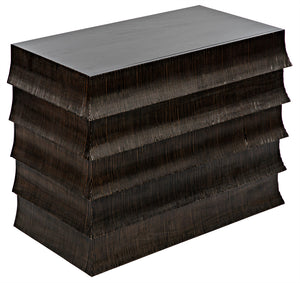 Ava Mahogany Veneer Dresser with Ribbed Drawer Fronts for Modern Bedroom Storage