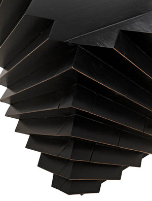 Noir Hikaru Dresser - Artisan-Crafted Six-Drawer Storage with Dynamic Texture and Polished Brass Pulls Hand Rubbed Black GDRE247HB