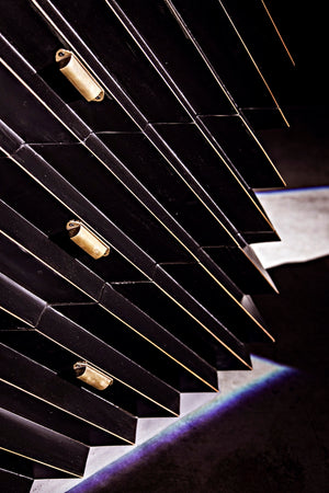 Noir Hikaru Dresser - Artisan-Crafted Six-Drawer Storage with Dynamic Texture and Polished Brass Pulls Hand Rubbed Black GDRE247HB