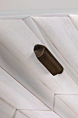 Noir Hikaru Dresser - Artisan-Crafted Six-Drawer Storage with Dynamic Texture and Polished Brass Pulls White Wash GDRE247WH