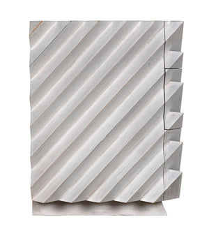 Noir Hikaru Dresser - Artisan-Crafted Six-Drawer Storage with Dynamic Texture and Polished Brass Pulls White Wash GDRE247WH