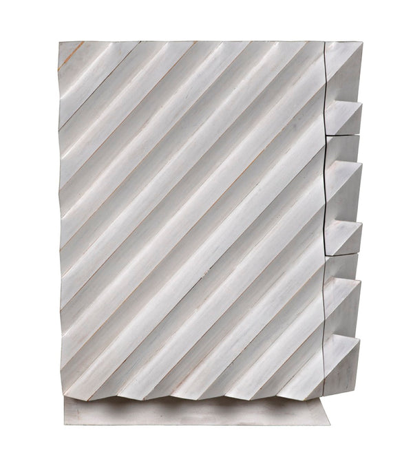 Noir Hikaru Dresser - Artisan-Crafted Six-Drawer Storage with Dynamic Texture and Polished Brass Pulls White Wash GDRE247WH