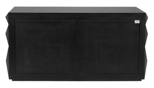 Noir Allegra Dresser: Artisan Hand-Rubbed Black Finish with Brass Accents & Six Spacious Drawers for Style GDRE248HB