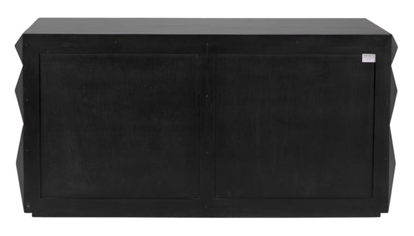 Noir Allegra Dresser: Artisan Hand-Rubbed Black Finish with Brass Accents & Six Spacious Drawers for Style GDRE248HB