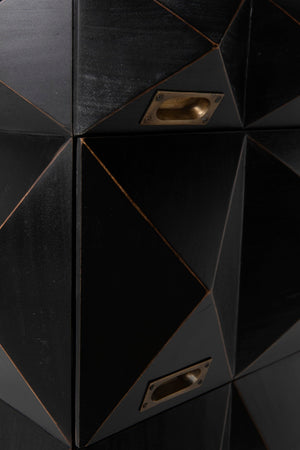 Noir Allegra Dresser: Artisan Hand-Rubbed Black Finish with Brass Accents & Six Spacious Drawers for Style GDRE248HB