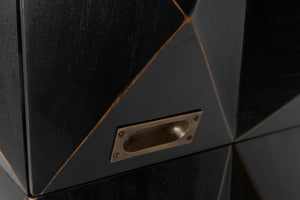 Noir Allegra Dresser: Artisan Hand-Rubbed Black Finish with Brass Accents & Six Spacious Drawers for Style GDRE248HB