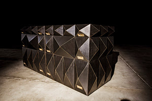 Noir Allegra Dresser: Artisan Hand-Rubbed Black Finish with Brass Accents & Six Spacious Drawers for Style GDRE248HB