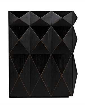 Noir Allegra Dresser: Artisan Hand-Rubbed Black Finish with Brass Accents & Six Spacious Drawers for Style GDRE248HB