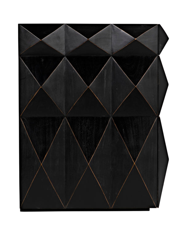 Noir Allegra Dresser: Artisan Hand-Rubbed Black Finish with Brass Accents & Six Spacious Drawers for Style GDRE248HB