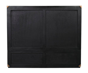 Noir Charles Chest, Pale Mahogany Storage - Elegant Dresser with Brass Hardware & Timeless Design GDRE249P