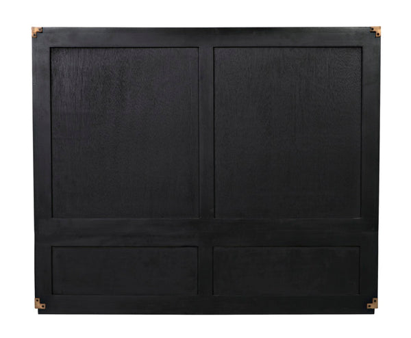 Noir Charles Chest, Pale Mahogany Storage - Elegant Dresser with Brass Hardware & Timeless Design GDRE249P