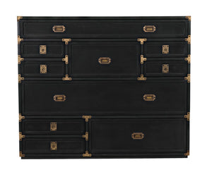 Noir Charles Chest, Pale Mahogany Storage - Elegant Dresser with Brass Hardware & Timeless Design GDRE249P