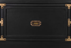 Noir Charles Chest, Pale Mahogany Storage - Elegant Dresser with Brass Hardware & Timeless Design GDRE249P