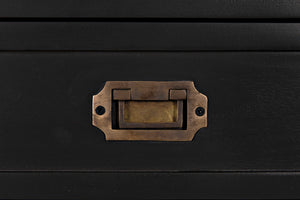 Noir Charles Chest, Pale Mahogany Storage - Elegant Dresser with Brass Hardware & Timeless Design GDRE249P