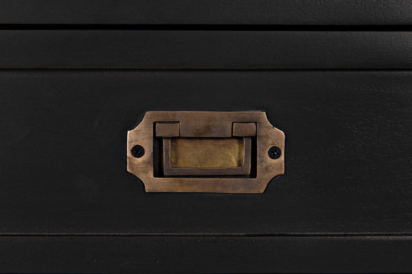 Noir Charles Chest, Pale Mahogany Storage - Elegant Dresser with Brass Hardware & Timeless Design GDRE249P