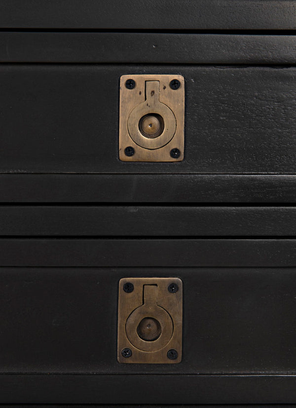 Noir Charles Chest, Pale Mahogany Storage - Elegant Dresser with Brass Hardware & Timeless Design GDRE249P