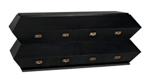 Noir Vico Dresser - Solid Mahogany with Hand-Rubbed Black Finish, Timeless Design for Modern Spaces GDRE250HB
