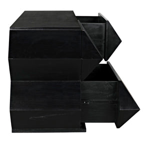 Noir Vico Dresser - Solid Mahogany with Hand-Rubbed Black Finish, Timeless Design for Modern Spaces GDRE250HB