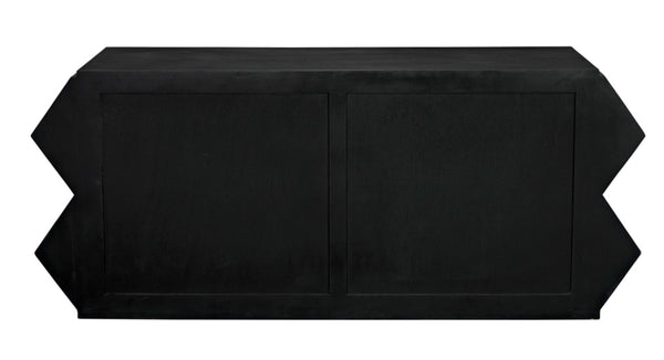 Noir Vico Dresser - Solid Mahogany with Hand-Rubbed Black Finish, Timeless Design for Modern Spaces GDRE250HB