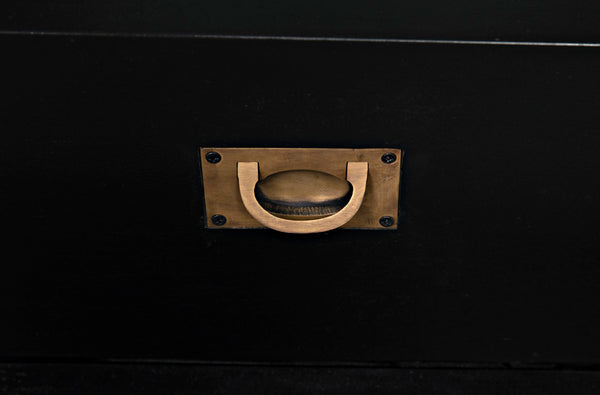 Noir Vico Dresser - Solid Mahogany with Hand-Rubbed Black Finish, Timeless Design for Modern Spaces GDRE250HB