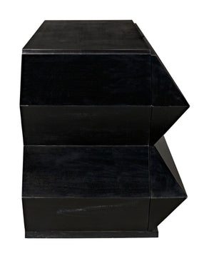 Noir Vico Dresser - Solid Mahogany with Hand-Rubbed Black Finish, Timeless Design for Modern Spaces GDRE250HB