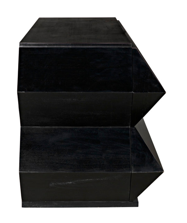 Noir Vico Dresser - Solid Mahogany with Hand-Rubbed Black Finish, Timeless Design for Modern Spaces GDRE250HB