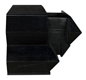 Noir Vico Dresser - Solid Mahogany with Hand-Rubbed Black Finish, Timeless Design for Modern Spaces GDRE250HB