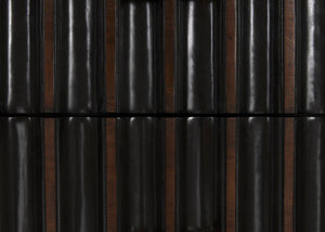 Noir Izzy Tallboy - Elegant Mahogany Storage Solution with Classic Brass Hardware for Timeless Style GDRE251P