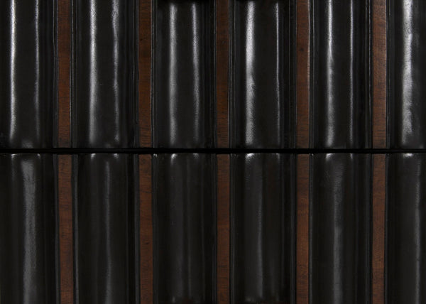 Noir Izzy Tallboy - Elegant Mahogany Storage Solution with Classic Brass Hardware for Timeless Style GDRE251P