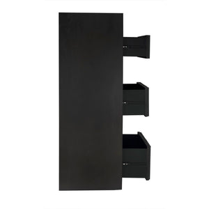 Noir Izzy Tallboy - Elegant Mahogany Storage Solution with Classic Brass Hardware for Timeless Style GDRE251P