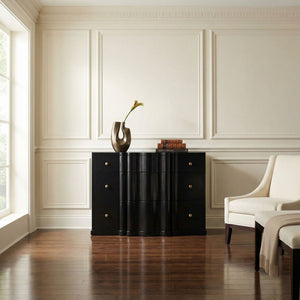 Kiss Mahogany Dresser with Hand-rubbed Black Finish and Brass Pulls for Bedroom