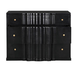 Kiss Mahogany Dresser with Hand-rubbed Black Finish and Brass Pulls for Bedroom
