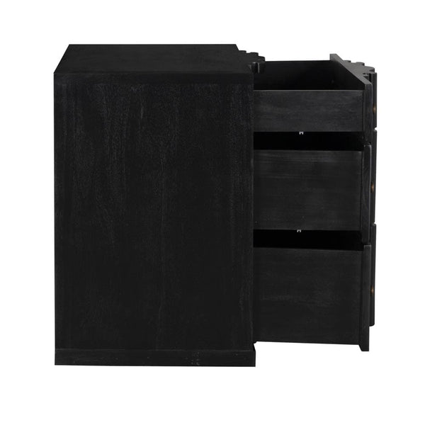 Kiss Mahogany Dresser with Hand-rubbed Black Finish and Brass Pulls for Bedroom