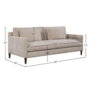 Lh Imports Gemma Sofa - Elevate Your Living Space With Stunning Comfort And Timeless Style For Any Home Beige Polyester Fabric,Foam,Feather,Polyester Fibre,Dacron,Rubberwood Gem-01fwn