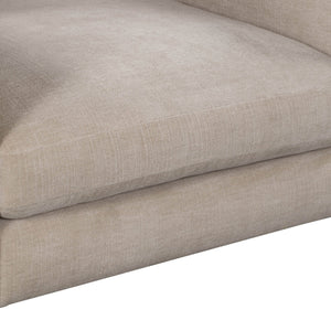 Lh Imports Gemma Sofa - Elevate Your Living Space With Stunning Comfort And Timeless Style For Any Home Beige Polyester Fabric,Foam,Feather,Polyester Fibre,Dacron,Rubberwood Gem-01fwn