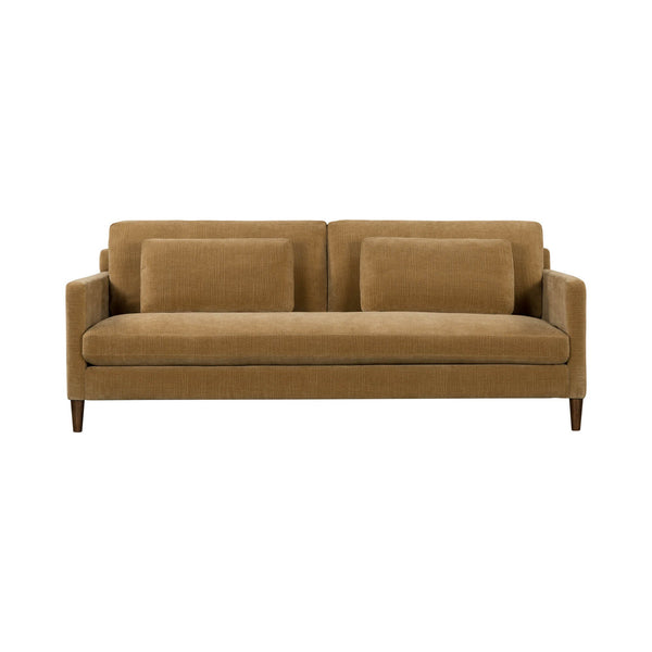 Lh Imports Gemma Sofa - Elevate Your Living Space With Stunning Comfort And Timeless Style For Any Home Brown Polyester Chenille Fabric,Foam,Feather,Polyester Fibre,Dacron,Rubberwood Gem-01mtd