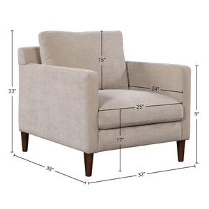 Lh Imports Gemma Club Chair - Luxurious Comfort With Reversible Cushions And Elegant Rubber Tapered Legs Beige Polyester Fabric,Foam,Feather,Polyester Fibre,Dacron,Rubberwood Gem-02fwn