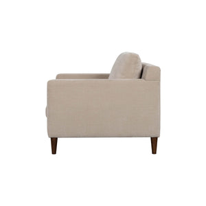 Lh Imports Gemma Club Chair - Luxurious Comfort With Reversible Cushions And Elegant Rubber Tapered Legs Beige Polyester Fabric,Foam,Feather,Polyester Fibre,Dacron,Rubberwood Gem-02fwn