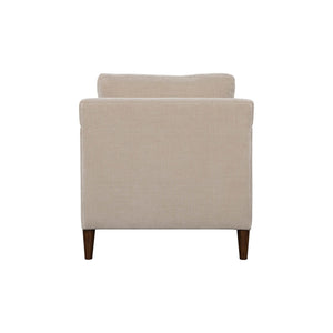 Lh Imports Gemma Club Chair - Luxurious Comfort With Reversible Cushions And Elegant Rubber Tapered Legs Beige Polyester Fabric,Foam,Feather,Polyester Fibre,Dacron,Rubberwood Gem-02fwn