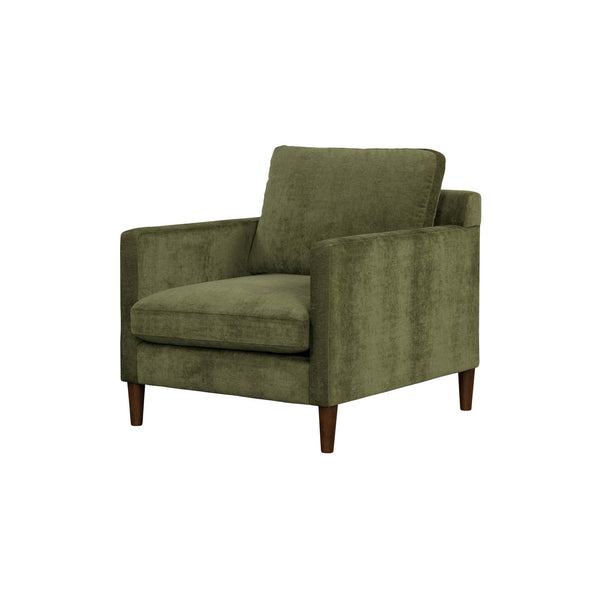 Lh Imports Gemma Club Chair - Luxurious Comfort With Reversible Cushions And Elegant Rubber Tapered Legs Green Polyester Fabric,Foam,Feather,Polyester Fibre,Dacron,Rubberwood Gem-02olv