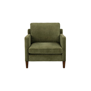 Lh Imports Gemma Club Chair - Luxurious Comfort With Reversible Cushions And Elegant Rubber Tapered Legs Green Polyester Fabric,Foam,Feather,Polyester Fibre,Dacron,Rubberwood Gem-02olv
