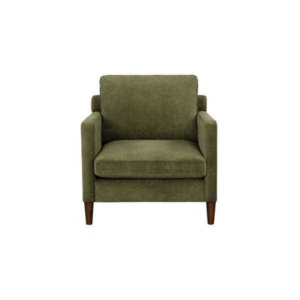 Lh Imports Gemma Club Chair - Luxurious Comfort With Reversible Cushions And Elegant Rubber Tapered Legs Green Polyester Fabric,Foam,Feather,Polyester Fibre,Dacron,Rubberwood Gem-02olv