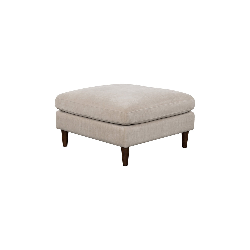 Lh Imports Gemma Ottoman - Chic Fawn Upholstered Seating With Solid Wood Frame And Feather-wrapped Comfort Beige Polyester, Oak,Poplar,Plywood,Foam,Feathers,Dacron,Rubberwood Gem-03fwn