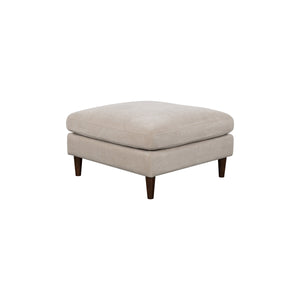 Lh Imports Gemma Ottoman - Chic Fawn Upholstered Seating With Solid Wood Frame And Feather-wrapped Comfort Beige Polyester, Oak,Poplar,Plywood,Foam,Feathers,Dacron,Rubberwood Gem-03fwn
