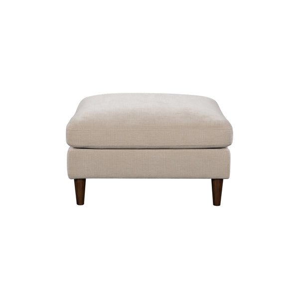 Lh Imports Gemma Ottoman - Chic Fawn Upholstered Seating With Solid Wood Frame And Feather-wrapped Comfort Beige Polyester, Oak,Poplar,Plywood,Foam,Feathers,Dacron,Rubberwood Gem-03fwn