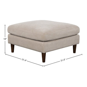 Lh Imports Gemma Ottoman - Chic Fawn Upholstered Seating With Solid Wood Frame And Feather-wrapped Comfort Beige Polyester, Oak,Poplar,Plywood,Foam,Feathers,Dacron,Rubberwood Gem-03fwn