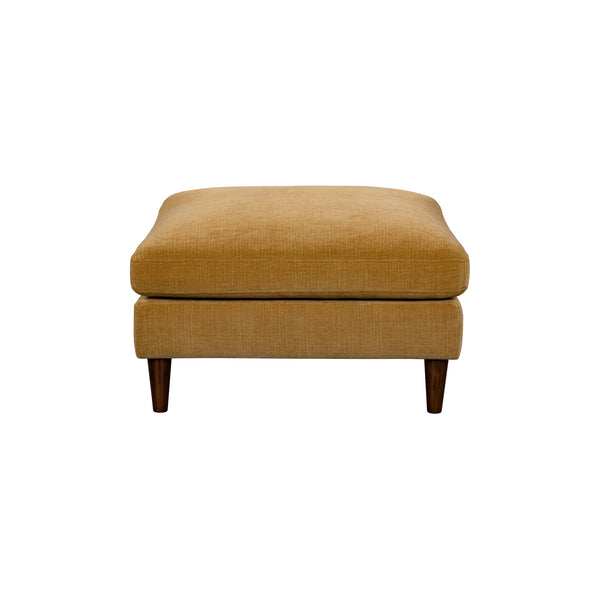 Lh Imports Gemma Ottoman - Chic Fawn Upholstered Seating With Solid Wood Frame And Feather-wrapped Comfort Brown Polyester,Oak,Poplar,Plywood,Polyester Fibre, Foam,Feathers,Dacron,Rubberwood  Polyester Fibre, Gem-03mtd