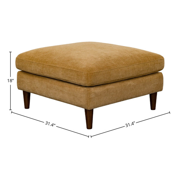 Lh Imports Gemma Ottoman - Chic Fawn Upholstered Seating With Solid Wood Frame And Feather-wrapped Comfort Brown Polyester,Oak,Poplar,Plywood,Polyester Fibre, Foam,Feathers,Dacron,Rubberwood  Polyester Fibre, Gem-03mtd